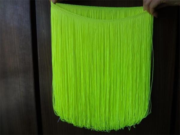 Fluorescent green color ODM design polyester bullion fringes for costume