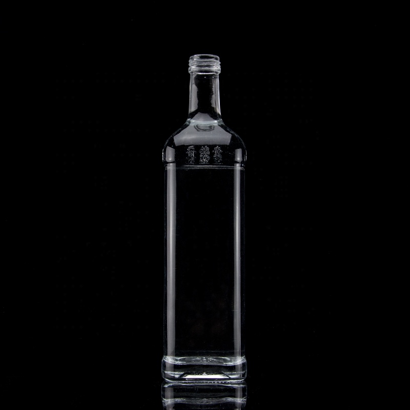 Glass Whisky Bottle Square 700ml Thick Bottom 750ml 500ml Tequila Bottles for Spirits