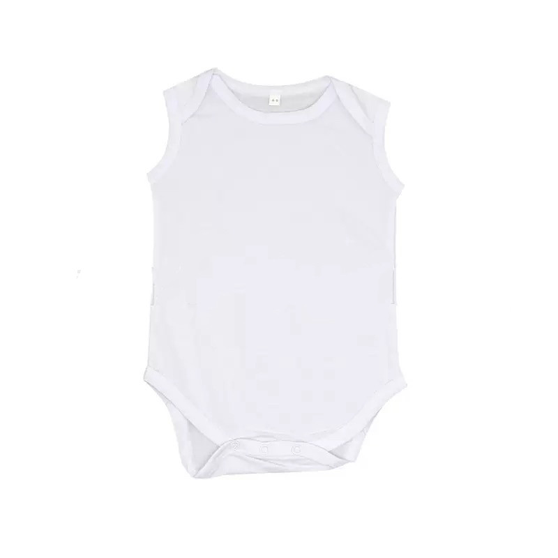 Sleeveless White Newborn Romper Crawl Suit For Sublimation Photos Printing