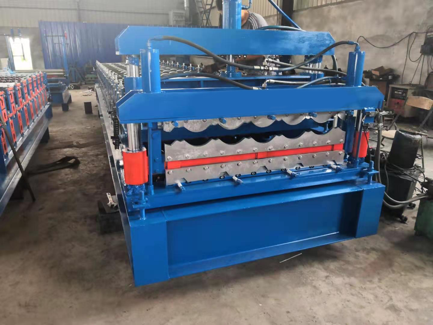 Metal steel corrugated double deck roof sheet forming machine sheet roof roll forming machine
