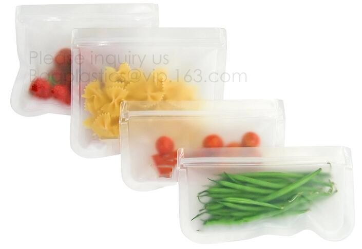 Reusable Silicone Food Storage Bag Washable Silicone Fresh Bag for Fruits Vegetables Meat Preservation bagplastics bagea