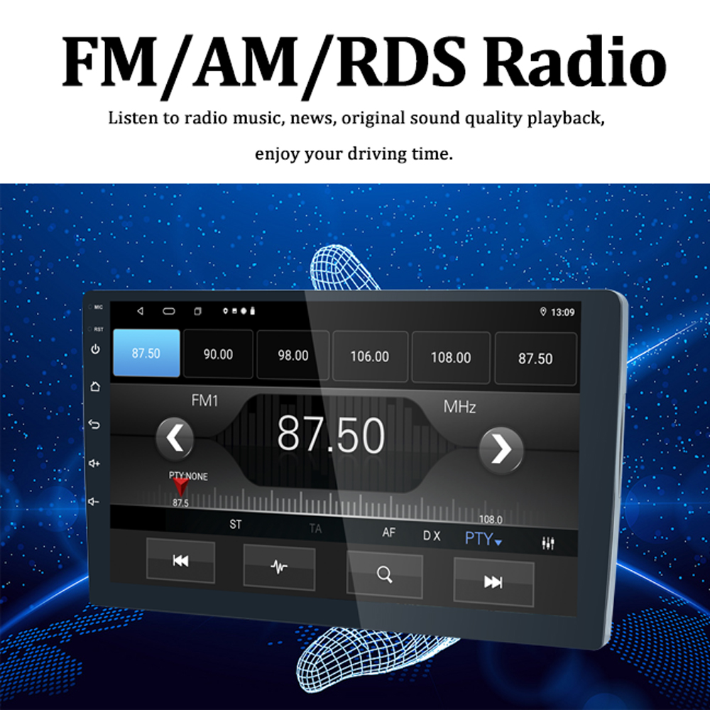 10 Inch Touch Screen Universal Car Radio with Multi Language and 2 Din Build-in Design