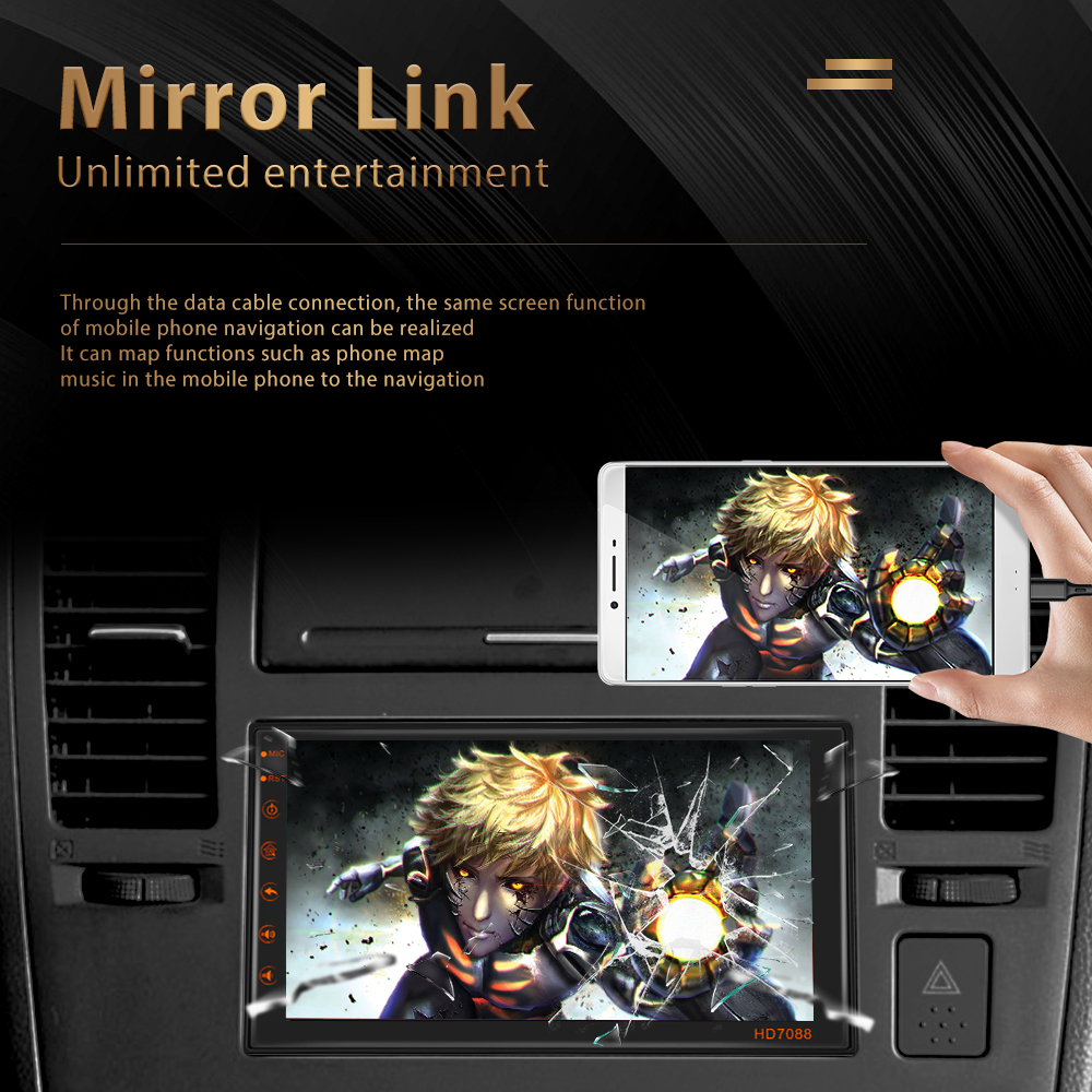 1G 16G Memory Car MP5 Player with Rear View Camera Support and Steering Wheel Control