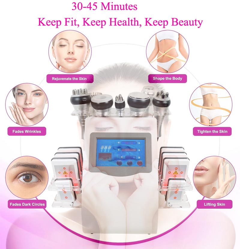 Multipolar Skin Lift Lipo Cavitation Machine RF 9 In 1 Cellulite Reduction Device