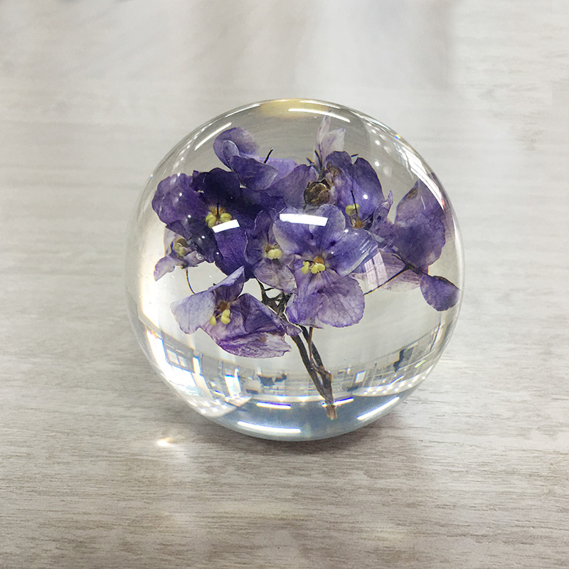 Crystal Wedding Flower Paperweight Ball Custom For Home Furnishings