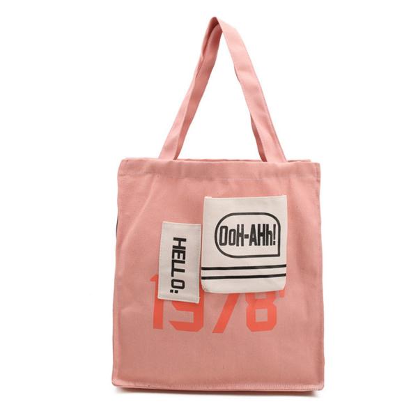Korean monogrammed shoulder bag small niche color canvas crossbody bag eco-bag
