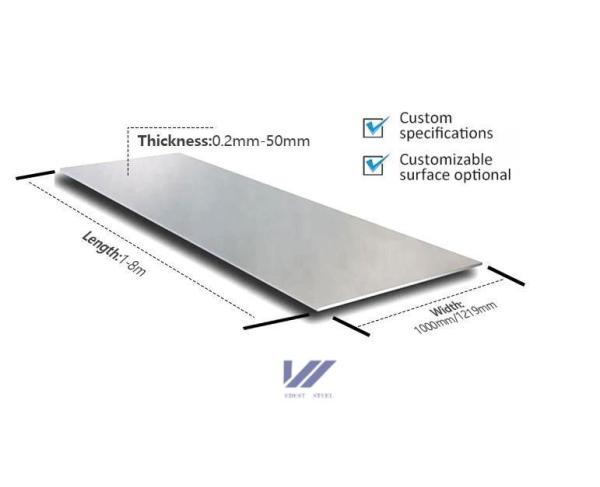 3mm-2500mm Customized Size SS 304 Plate 304 2b Stainless Steel Sheet For