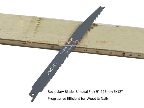 Recip Saw Blade Bimetal M42 8% cobalt Demolition for Cutting Wood & Nails Size:9