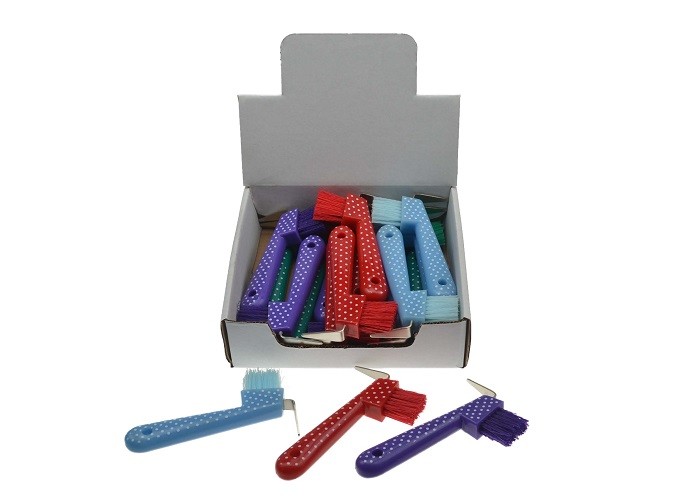 Heat Transfer Printing and colorful Horse Hoof Pick With PP Handle Brush Display Box