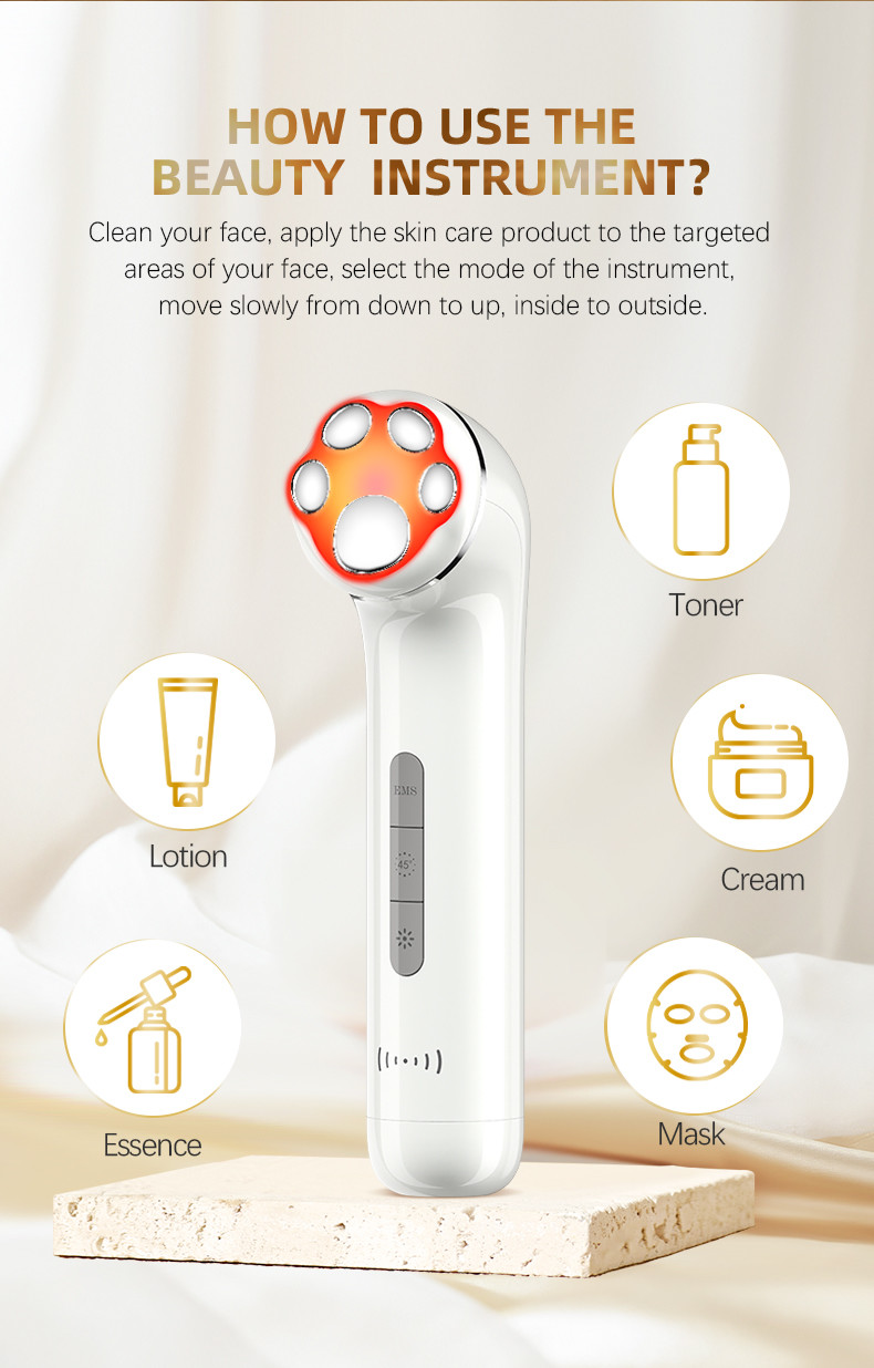 MICROCURRENT WRINKLE REMOVER CARE ems Skin Lifting Device Facial Beauty Skin Tightening Anti-aging Led Light Photon Therapy Machine Face Massager