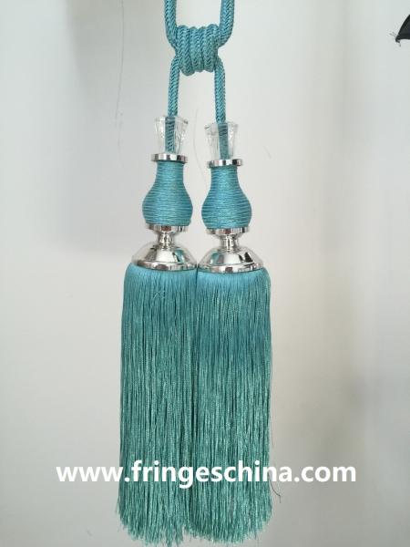 Fashion custom long tassel fringe trimming for curtain attractive tieback