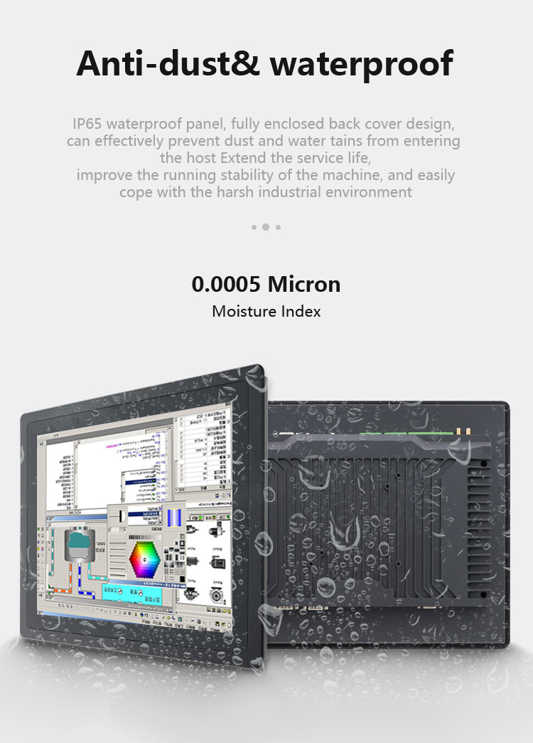 Ip65 Industrial Monitor Capacitive Touch Panel Pc With 32/64/128GB/256GB SSD