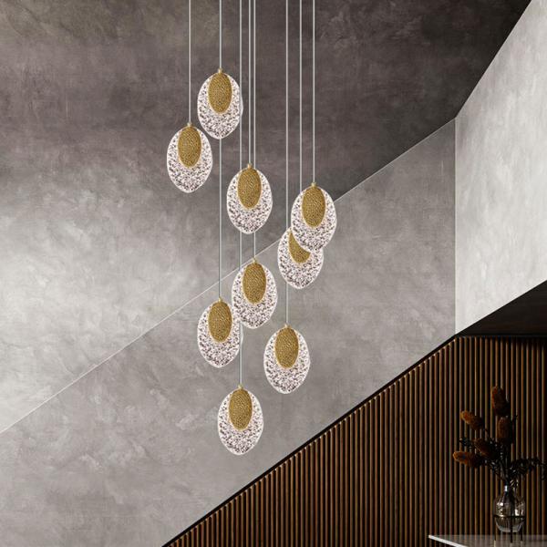 New LED acrylic chandelier modern staircase lighting lamps living room long