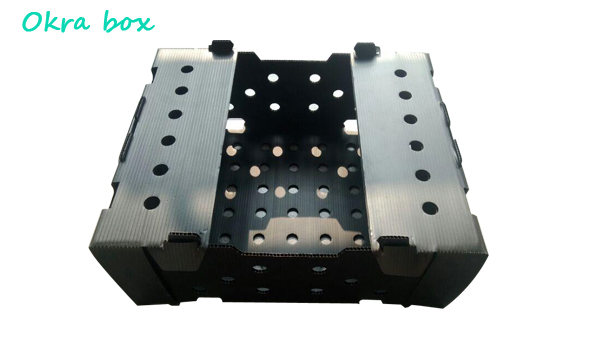Embossing PP Vegetable Corrugated Boxes Rice Meat Corflute Box