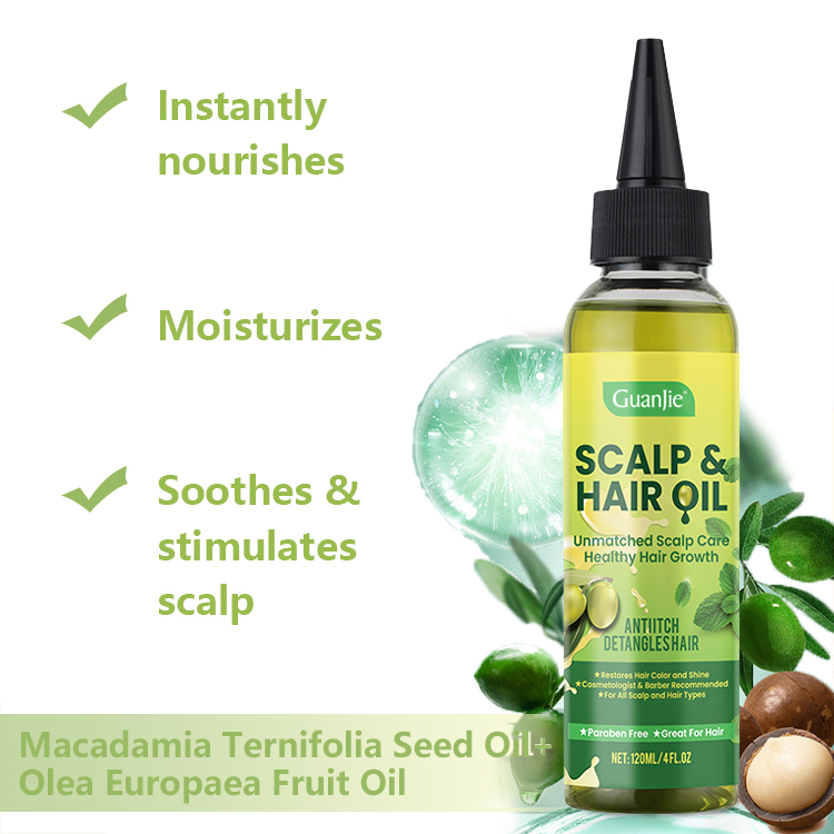 Private Label Olive Hair And Scalp Oil Refreshing Mint Formula