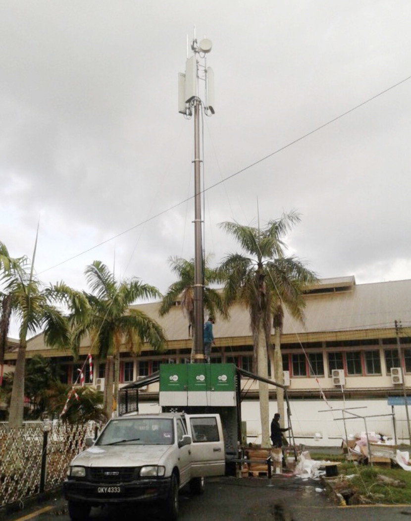 25m Lockable Pneumatic Telescoping Mast 200kg payloads NR4200-25000-200L for mobile telecom tower