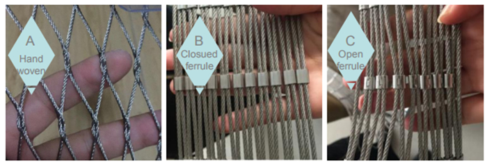 Stainless steel wire rope helideck safety netting