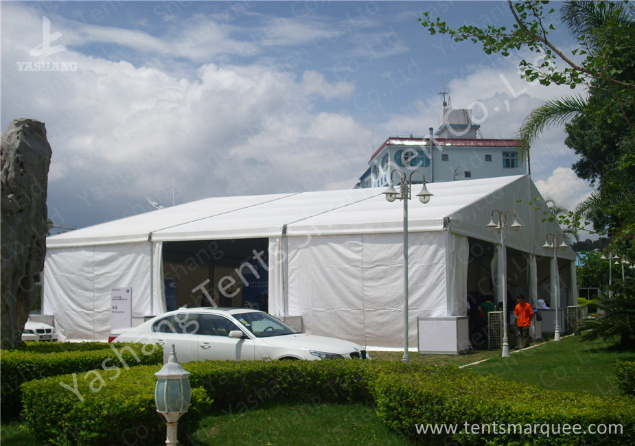 20m Wide Big White Trade Show Outdoor Exhibition Tents Aluminum Framed Structure