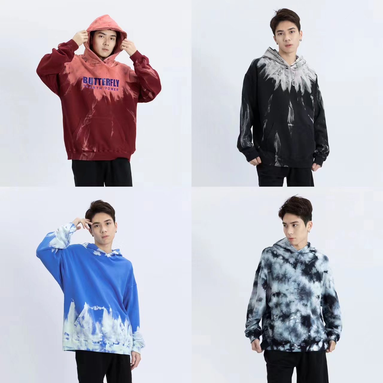 Heavyweight Cotton Hoodie Sweatshirt 3D Puff Printing Winter Graffiti Gradient Pullover Hoodies Men Women