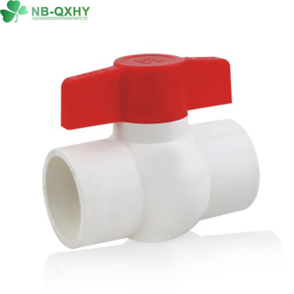 DIN Standard 1/2" White PVC Plastic Ball Valve for Sewage Treatment Pipe System