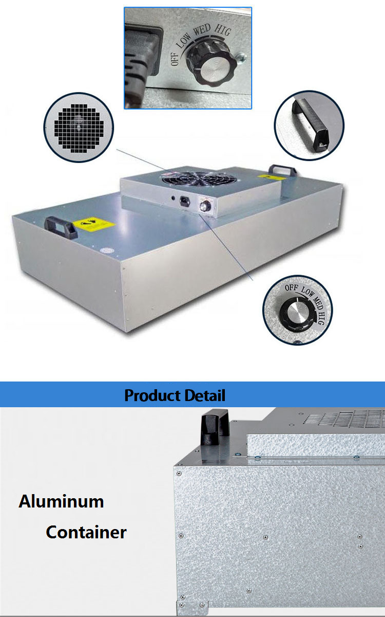 Manually 800m3/H 110V 50Hz Cleanroom Fan Filter Unit