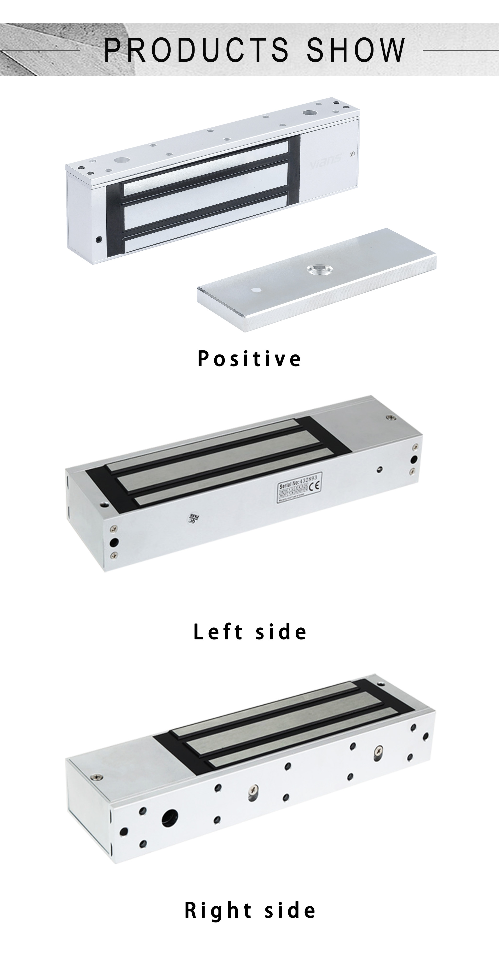 500kg Electric Magnetic Lock For Glass Metal Fireproof Single Door