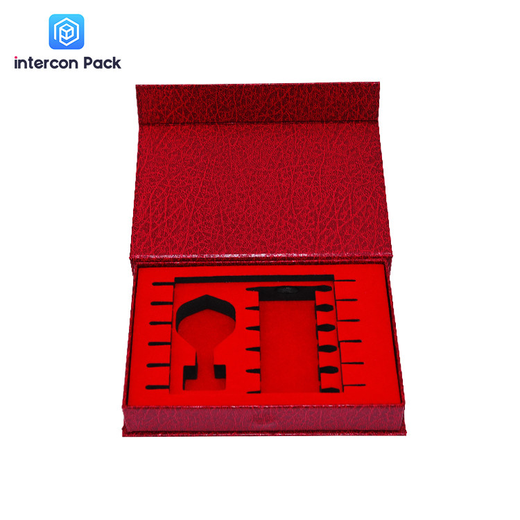 Magnetic Folding Packaging Boxes Luxury Rigid Cardboard With Ribbon
