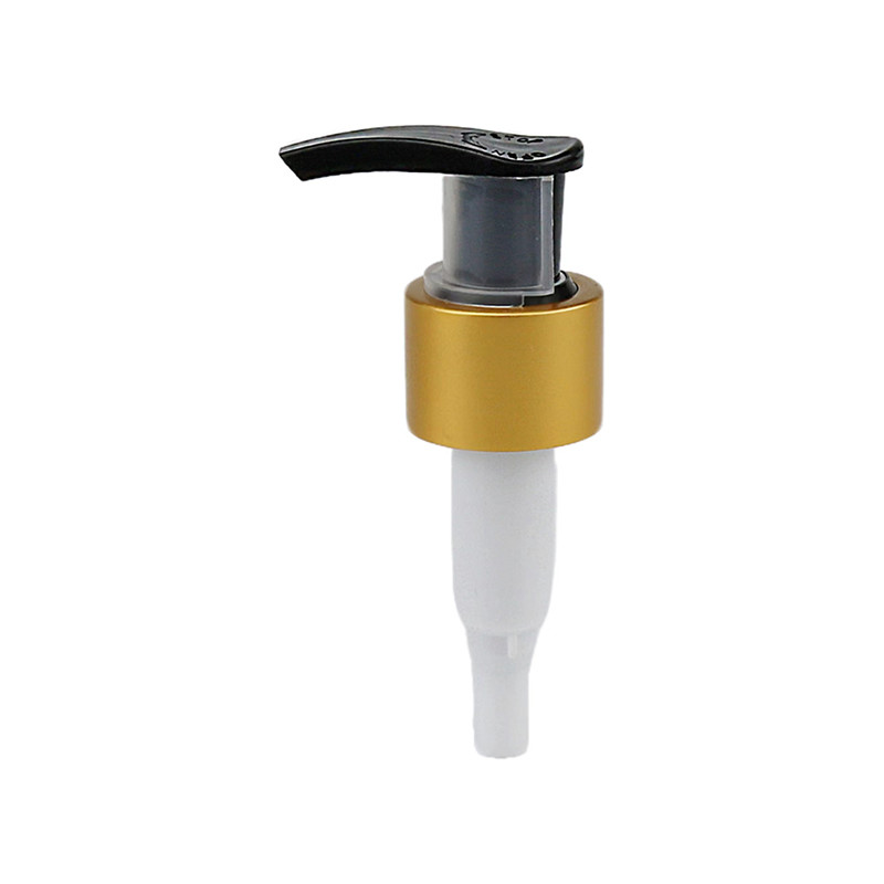 28mm 28/410 Bottom Locking PP Plastic Gold Aluminum Lotion Pump
