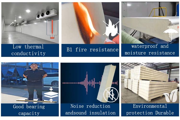Polyurethane Metal Insulated Cold Room Panels 50mm Smooth Surface Long Lasting
