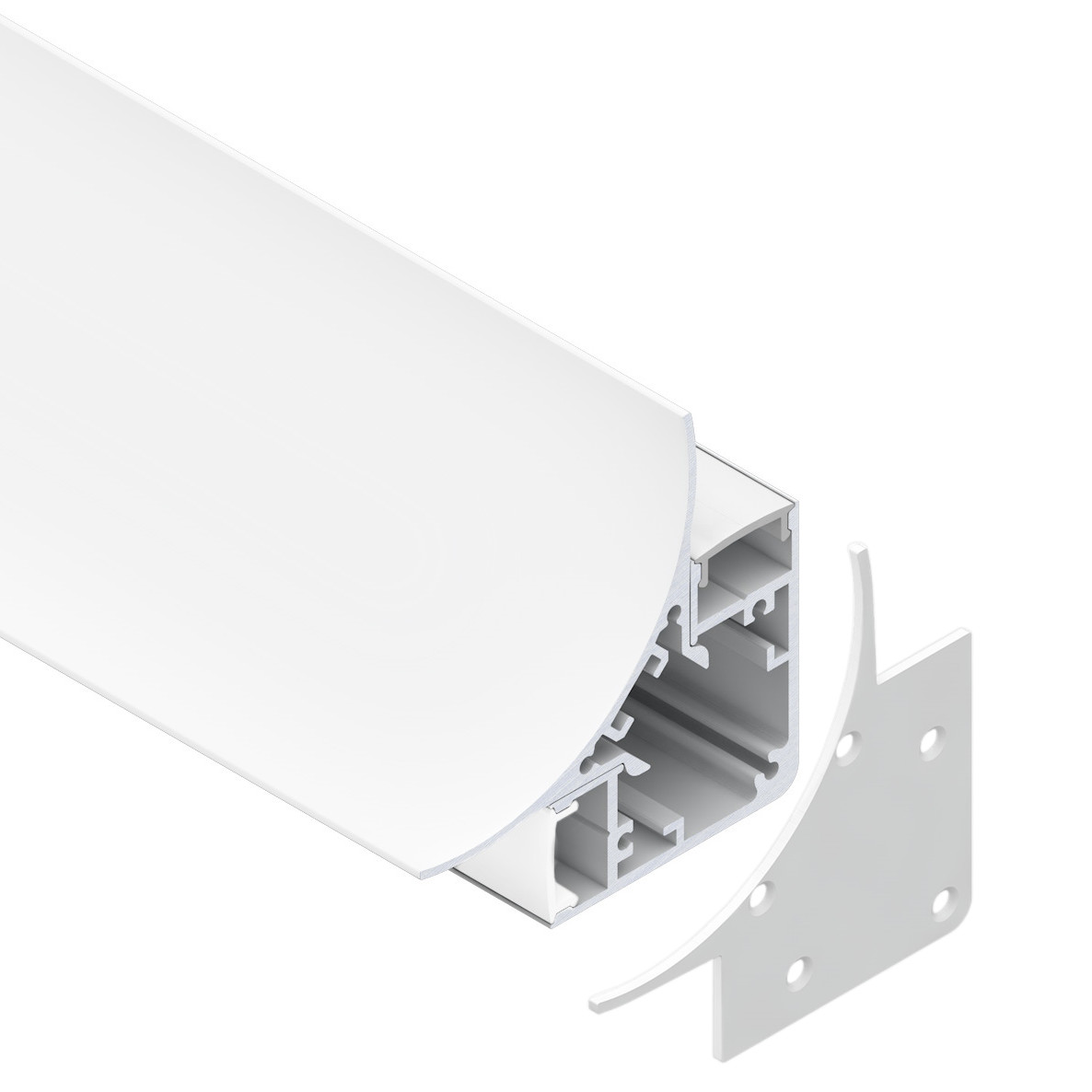 Angle Shape LED Strip Aluminum Profile Anodizing Finish With PMMA Cover