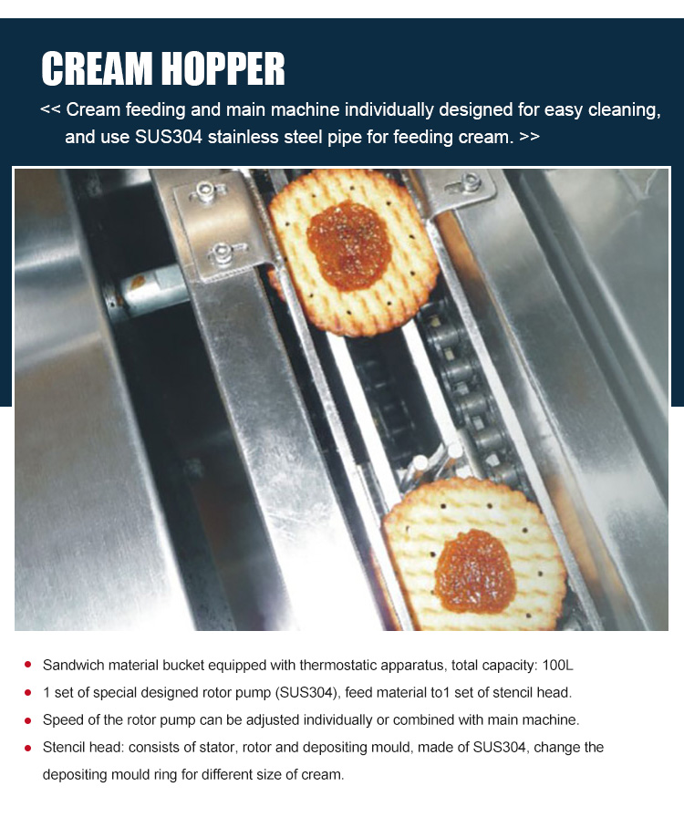 Cracker Sandwich Biscuit Manufacturing Machine , Automatic Cookie Making Machine High Quality