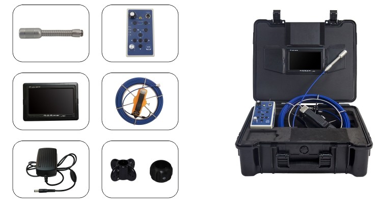 Factory of HD 720P sewer video inspection camera with 100M pixels DVR recording