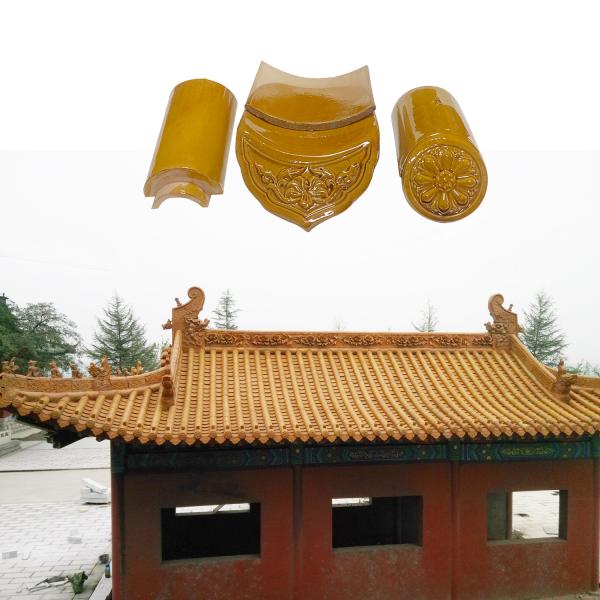 Handmade and Sintered Japanese Buddhist Temple Roof Traditional Chinese Ceramic