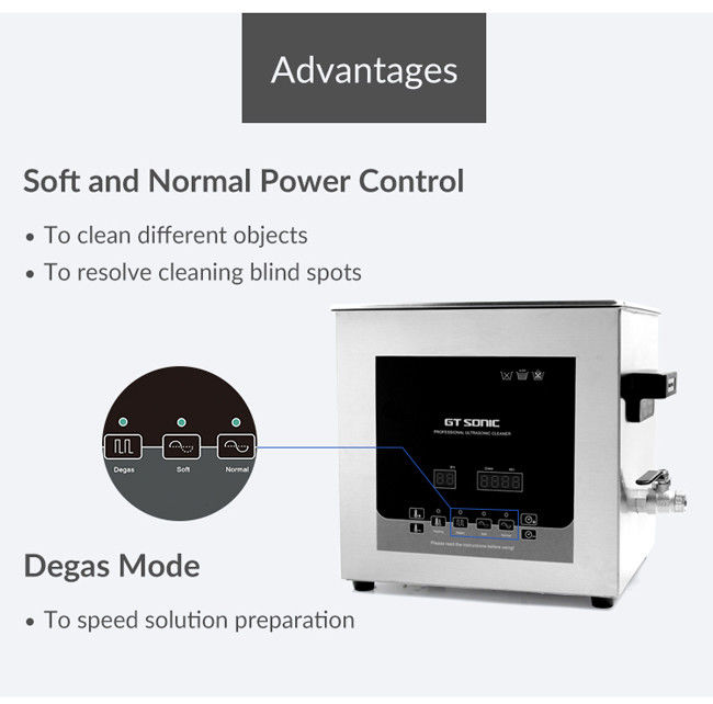 13L Heated Ultrasonic Cleaner 300W Ultrasonic Power With Basket