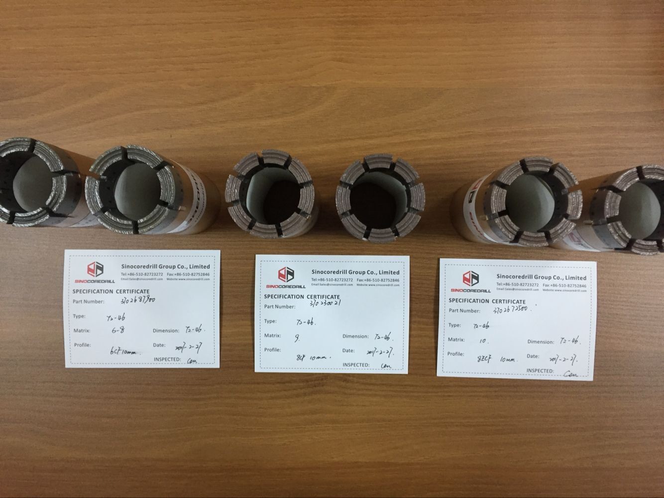 Single Tube Diamond Drill Bits Synthetic T2- 46 Abrasive Hard Rock