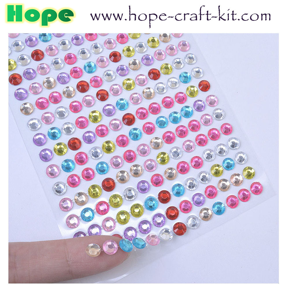 3D Acrylic Self Adhesive Stickers for kids diy craft and Decal Mobile Scrapbooking diamond pearl gem drill stickers OEM