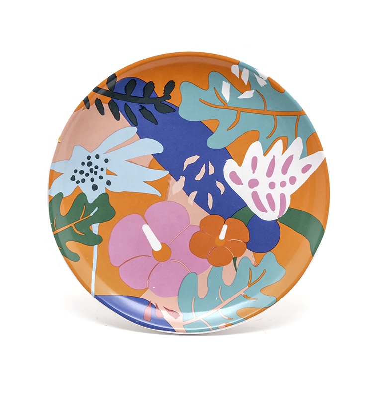 Hot Selling 8 Inch dinnerware ceramic high quality colorful salad plate for spring summer Porcelain Dish