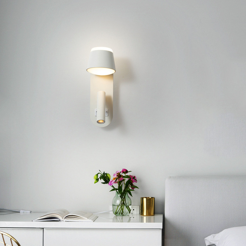 Bedside wall lamp acrylic atmosphere light bedroom flexible wall lamp home villa headboard reading light hotel