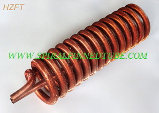 Cupronickel Water Tank Heating Coil in Solar Systems , Spiral Fin Coil