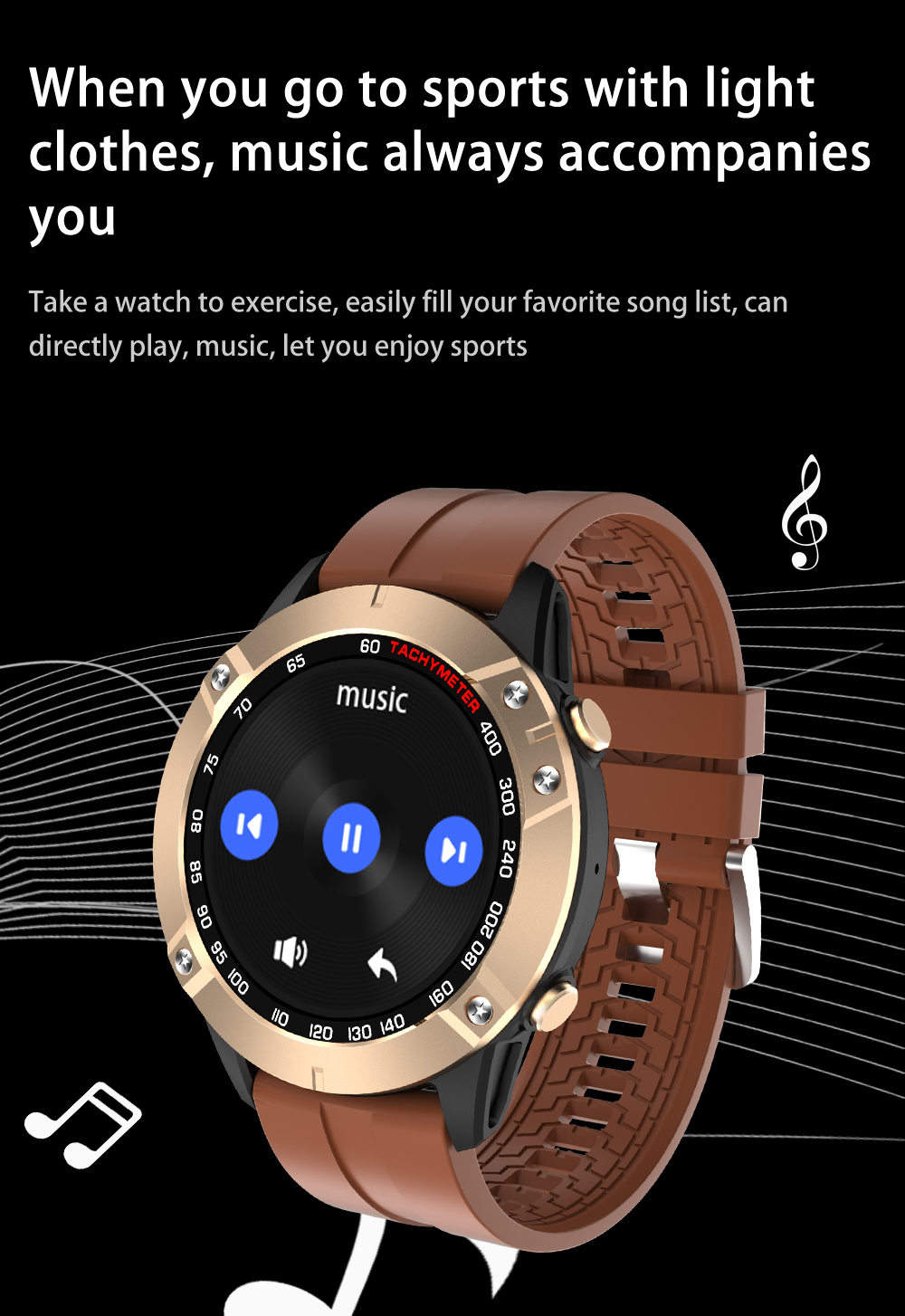 Magnetic Rechargeable 1.28 Inch Smart Watch For Swimming Sports