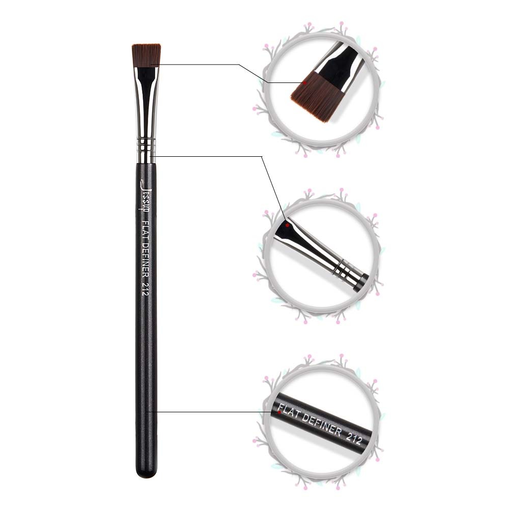Fine Tipped Synthetic Makeup Brushes Set square Flat Definer Brush
