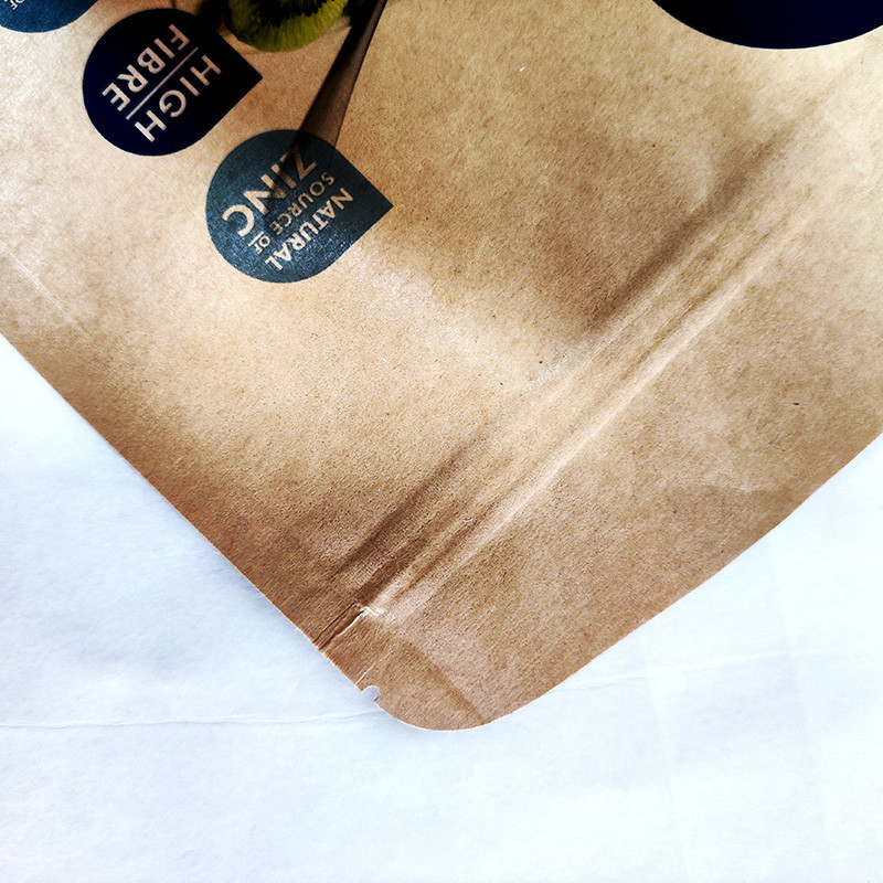 Resealable Brown Kraft Paper Bags Zipper Stand Up Packaging For Coffee Tea
