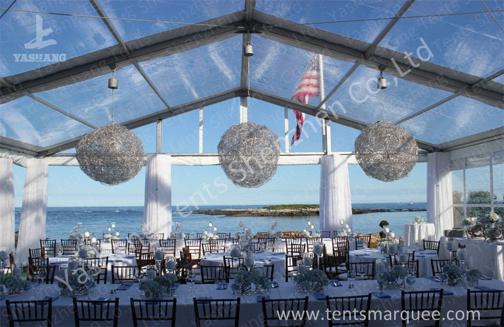 Popular No Window High Peak Tents For Small Party , White Fabric Cover