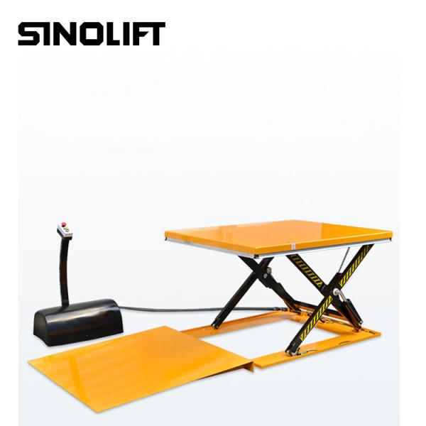 1000kg Low Profile Electric Hydraulic Scissor Lift Table With Aluminum Safety