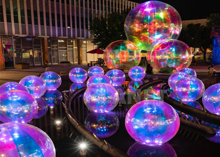 Custom Floating Reflective Inflatable Mirror Ball Colorful Mirror Balloon