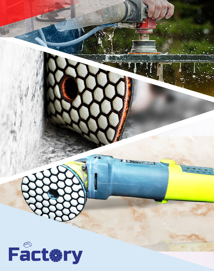 100mm Resin Bond Wet Diamond Polishing Pad for Granite Marble Quartz Stone 7 Pieces Set