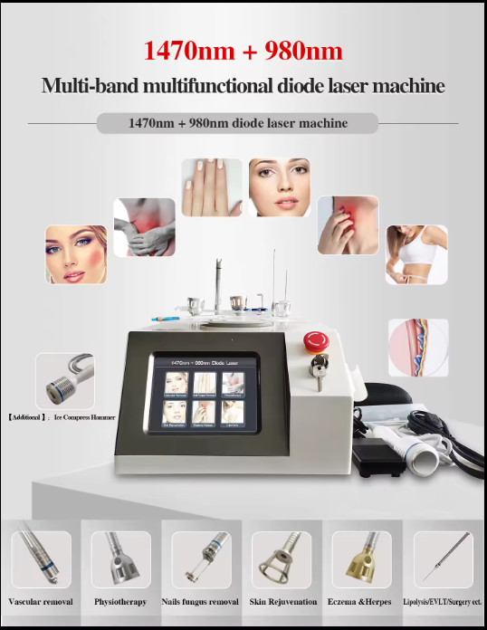 Professional Endolift Laser Machine Touch Screen Interface Air Cooling 30-60 Min Treatment Time