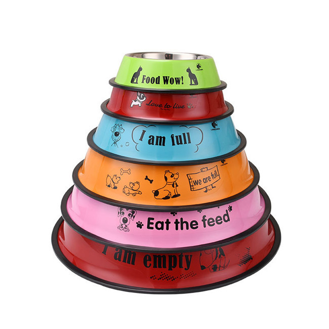 Multi Color 2200ml Pet Feeder Bowl 6.4cm No Spill Dog Bowl