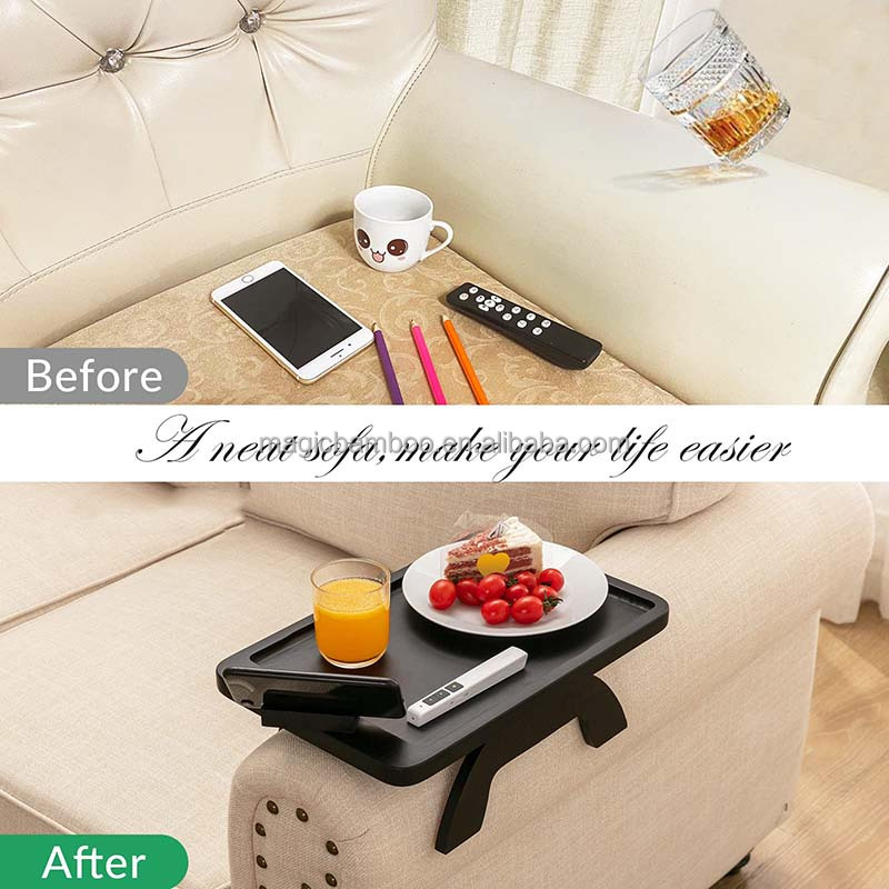 Rotating Holder Foldable Couch Tray for Wide Arm Sofas Rectangle 38.87 X 24.9 X 4.32CM