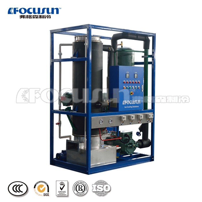 Customized size 5 ton/day ice tube making machine with PLC control and precise ice